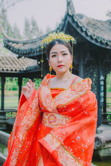 woman wearing chinese new year costume