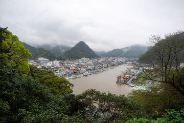 View on the quiet city of Shimoda, Izu Peninsula, Japan - obrazy, fototapety, plakaty