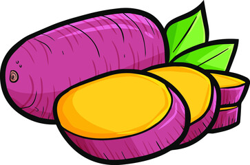 Yummy Sweet potato with sliced around it