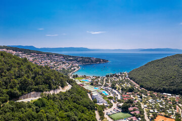 An aerial view city of Rabac, Istria, Croatia