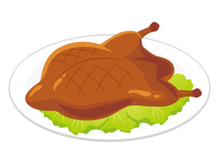 中華料理　北京ダック　Peking duck vector illustration