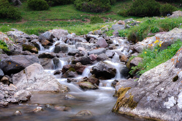 Mountain river tributary, Almaty, Kazakhstan