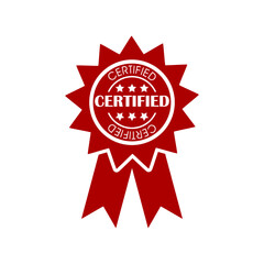 Certified sign isolated on white background