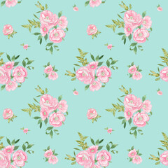 seamless floral pattern watercolor handmade