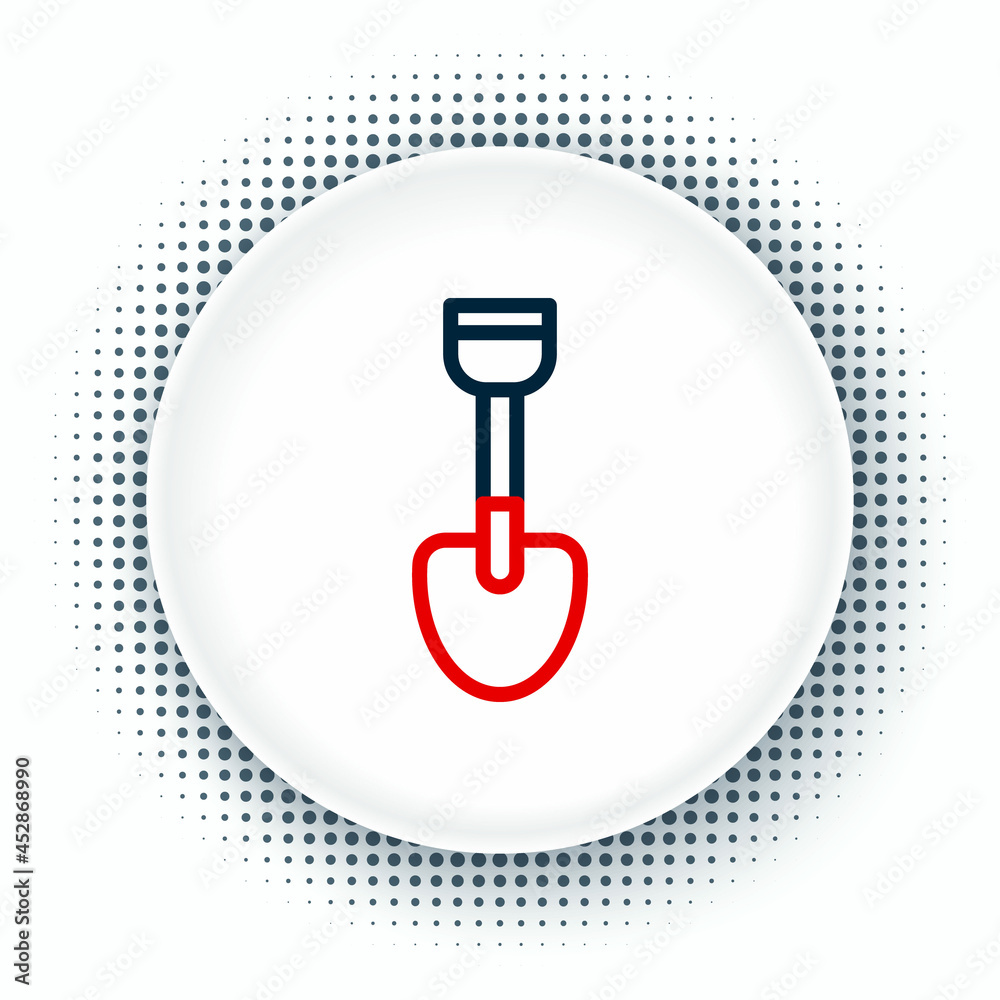 Poster line shovel toy icon isolated on white background. colorful outline concept. vector