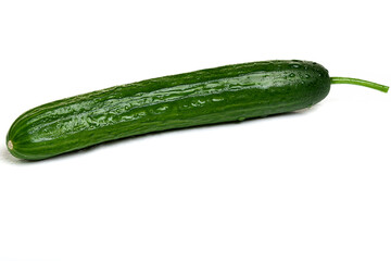 Fresh whole cucumber on white background