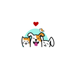 Logo template for pet shop vector