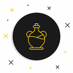 Line Bottle of olive oil icon isolated on white background. Jug with olive oil icon. Colorful outline concept. Vector