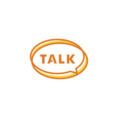 Talk lettering with bubble logo. chat icon vector logotype