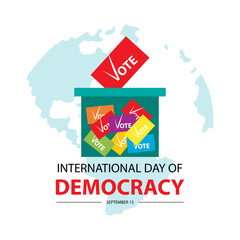 Naklejka na ściany i meble Poster For International Day Of Democracy September 15.