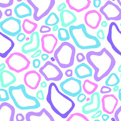 Seamless vector pattern with abstract modern doodles. Bright summer print. Trendy colorful background. Vintage geometric doodles.	