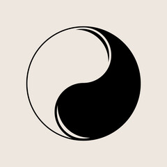 Minimal modern Yin and yang icon. Vector illustration, EPS 10