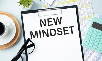 New mindset Text inscription in paper, business rules. Set yourself up for a positive result based on your desires.