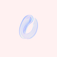 Numeral 0. Holographic gradient 3d digit Zero illustration isolated