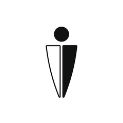 half black and white person icon