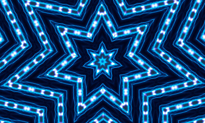 Colorful Kaleidoscopic Background - Beautiful Geometrical Symmetry, Chakra BLUE Color Energy Series