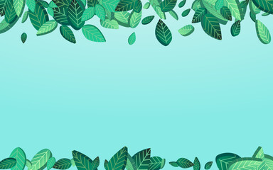 Swamp Leaf Herbal Vector Blue Background Poster.
