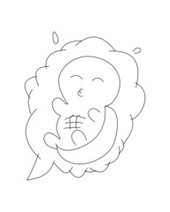 baby turtle sleep vector illustration coloring book.