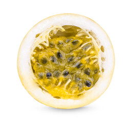Passion fruit; Passiflora edulis isolated on white background