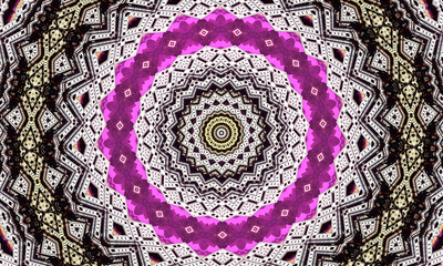 Purple repeating flower ornate mandala pattern background - abstract symmetrical ornament wallpaper graphic.