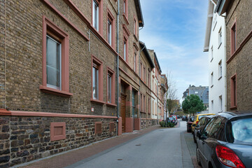 Fototapeta na wymiar Wohnungen Straße Bingen am Rhein 