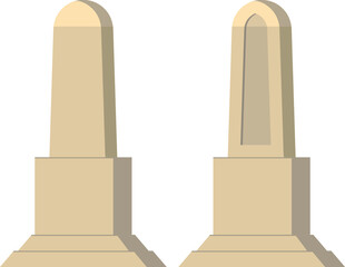 Obelisk. White stone monument. Historical monument. Victory symbol.