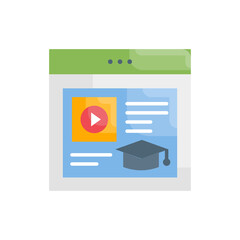 Online Course vector flat icon style illustration. EPS 10 file