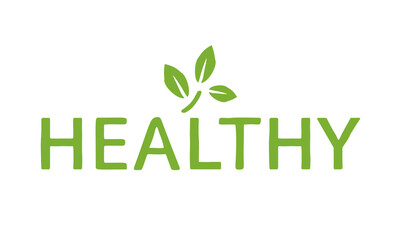 Healthy Font Icon. Healthy Text Design. Englisch Vector Logo