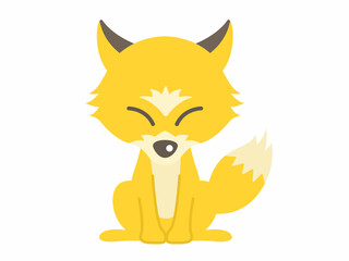 黄色い狐のイラスト