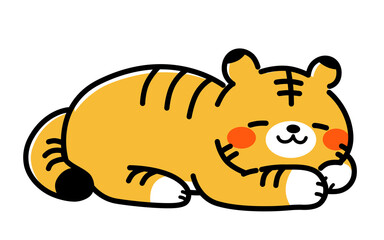 寝ている虎のイラスト