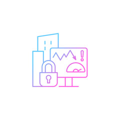 Company risk scoring privacy gradient linear vector icon. Analyzing suspicious factors. Effective risk management. Thin line color symbol. Modern style pictogram. Vector isolated outline drawing