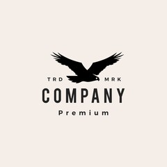 black hawk fly roar hipster vintage logo vector icon illustration
