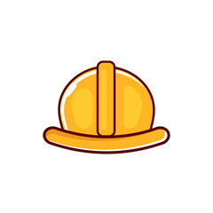 Safety Helmet cartoon Icon Logo Illustration Isolated on white background. Labour Day or May Day icon
