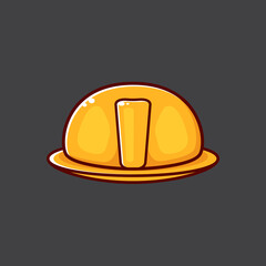 Safety Helmet cartoon Icon Logo Illustration Isolated on grey background. Labour Day or May Day icon