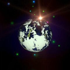 Planet earth and fascinating sunrise. The elements of this image furnished by NASA.