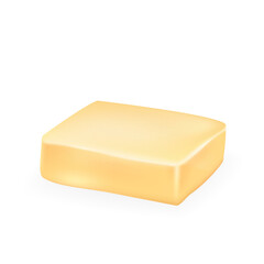 Creamy Fat Butter Spread Block Eatery Food Vector. Butter Milk Grocery Product For Prepare Sandwich Or Frying Meal. Fatty Nutrition For Cooking Delicious Dish Template Realistic 3d Illustration