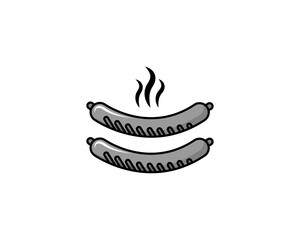 Fast food hot lunch vector logo icon
