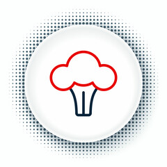 Line Broccoli icon isolated on white background. Colorful outline concept. Vector