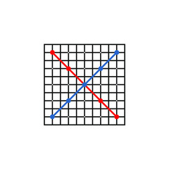 grid box with red and blue crosses inside