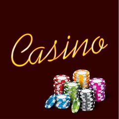 Elegant Golden Casino with playing chips. vector design