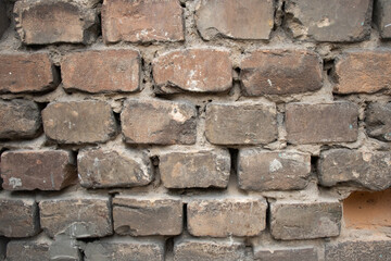 Old brick wall construction exterior texture pattern