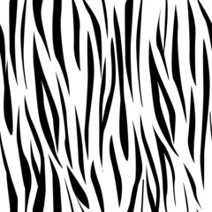 Fototapeta na wymiar Abstract tiger stripes background seamless pattern. Vector illustration in black and white. Symbol of the year 2022