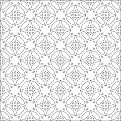 Vector pattern with symmetrical elements . Repeating geometric tiles from striped elements. black patterns.for fabric, wallpaper, packaging. Decorative print.