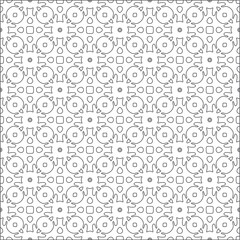 Vector pattern with symmetrical elements . Repeating geometric tiles from striped elements. black patterns.for fabric, wallpaper, packaging. Decorative print.