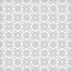 Vector pattern with symmetrical elements . Repeating geometric tiles from striped elements. black patterns.for fabric, wallpaper, packaging. Decorative print.