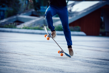 Skateboarder skateboarding outdoors in city