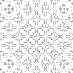 Vector pattern with symmetrical elements . Repeating geometric tiles from striped elements. black patterns.for fabric, wallpaper, packaging. Decorative print.