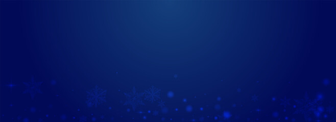 Glow Snow Vector Pnoramic Blue Background. Silver