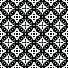 Flower geometric pattern. Seamless vector background. White and black ornament. Ornament for fabric, wallpaper, packaging. Decorative print 