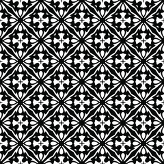 Flower geometric pattern. Seamless vector background. White and black ornament. Ornament for fabric, wallpaper, packaging. Decorative print 
